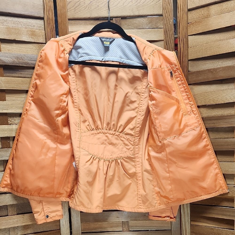 Eddie Bauer Travex Orange Jacket Women XS Coat Multiple Pockets Nylon Polyester - Picture 4 of 9